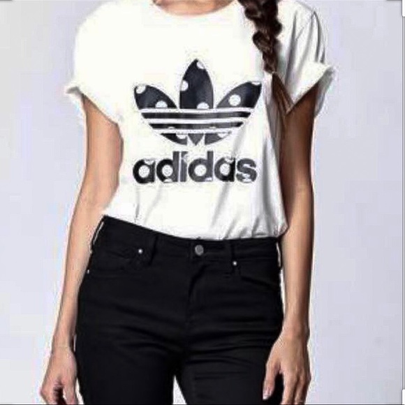 Adidas Women Big Dot Logo T Shirt - Picture 1 of 3